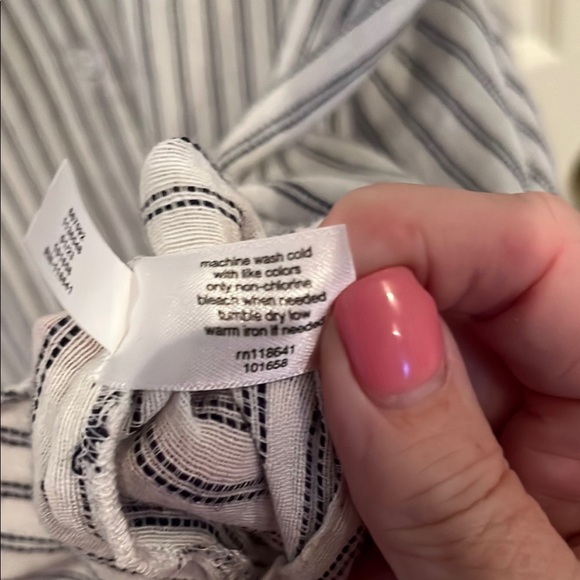 Lane Bryant 22/24 Blue & White Striped Maxi Shirtdress - Picture 4 of 4